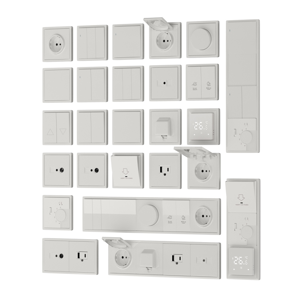 Выключатель трехклавишный встраиваемый Donel R98 Белый глянцевый DA28300-DA29303 — изображение 3