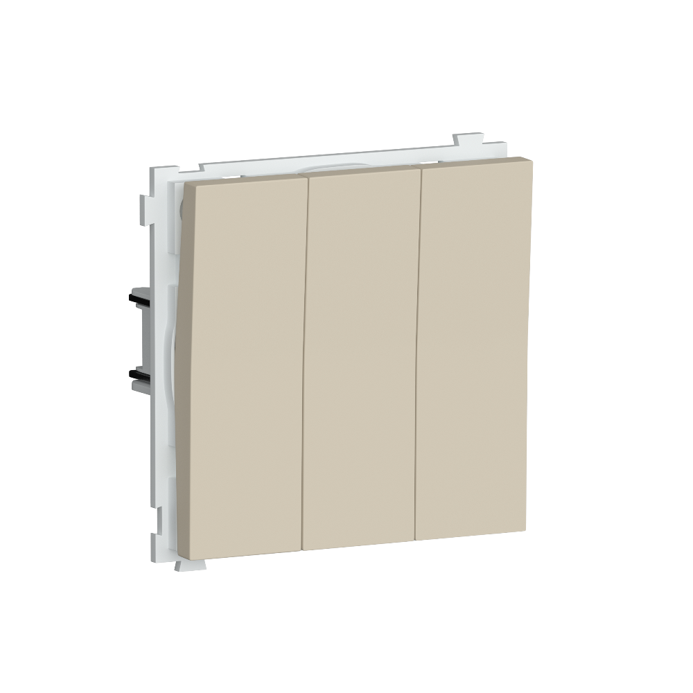 Выключатель трехклавишный встраиваемый Donel R98 Кашемир матовый DA28300-DA29335