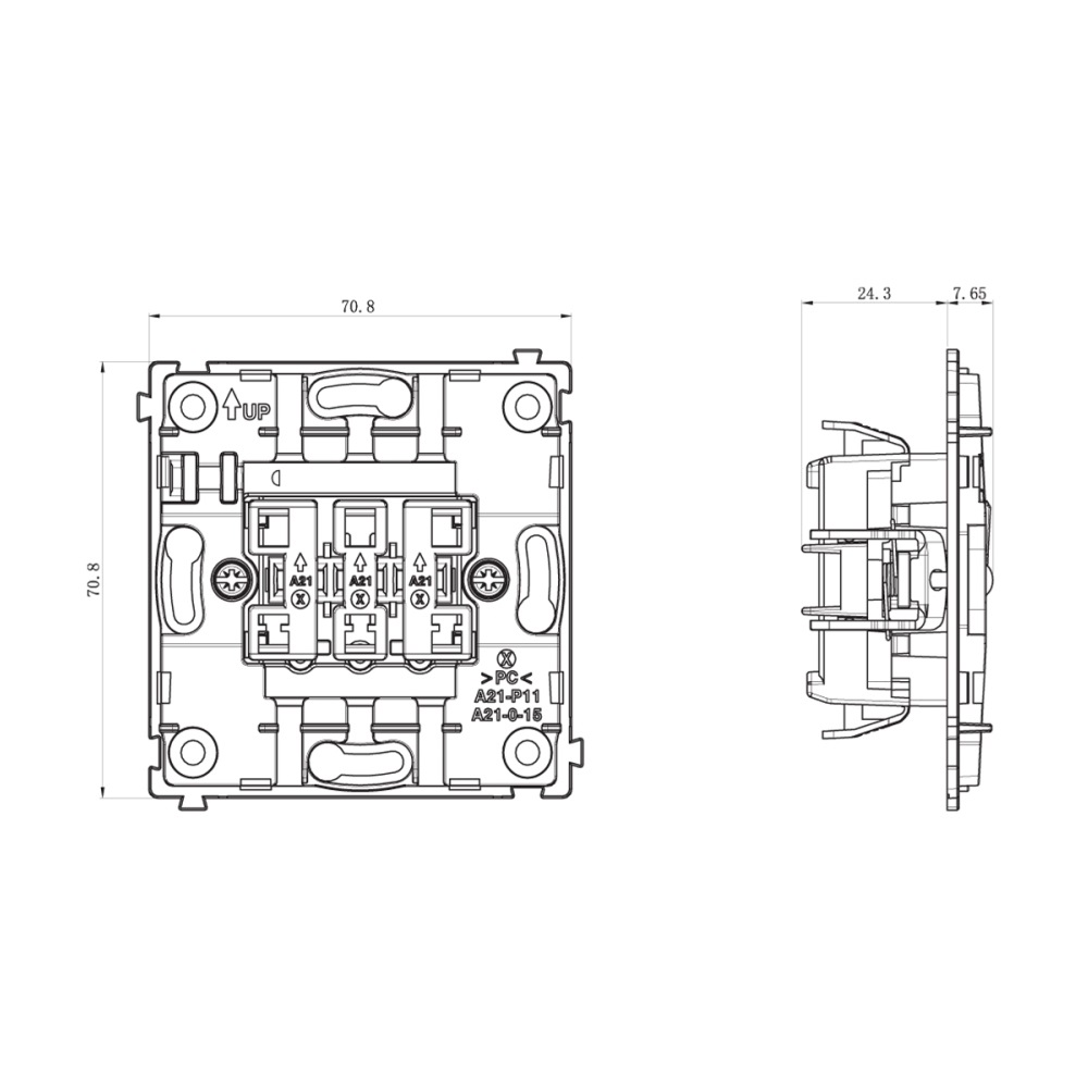 Выключатель трехклавишный встраиваемый Donel R98 Белый глянцевый DA28300-DA29303 — изображение 6