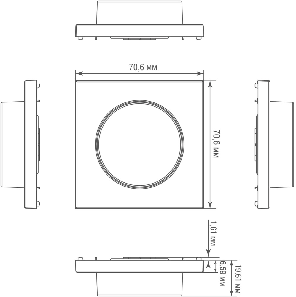 Диммер Donel R98 Metal Triac с доп. входом Никель DDIM300LED-DA650NB — изображение 6