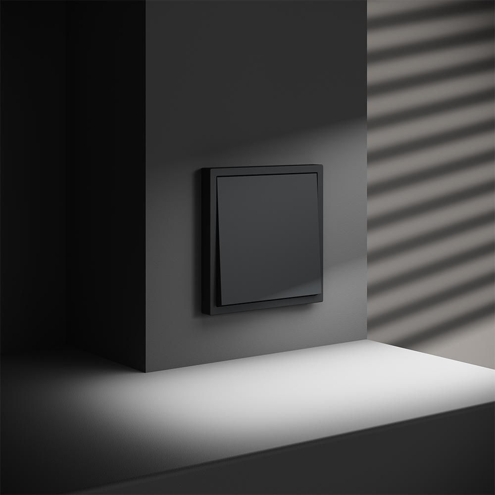 Выключатель одноклавишный встраиваемый проходной Voltum S70 Графит VLS010307 — изображение 4