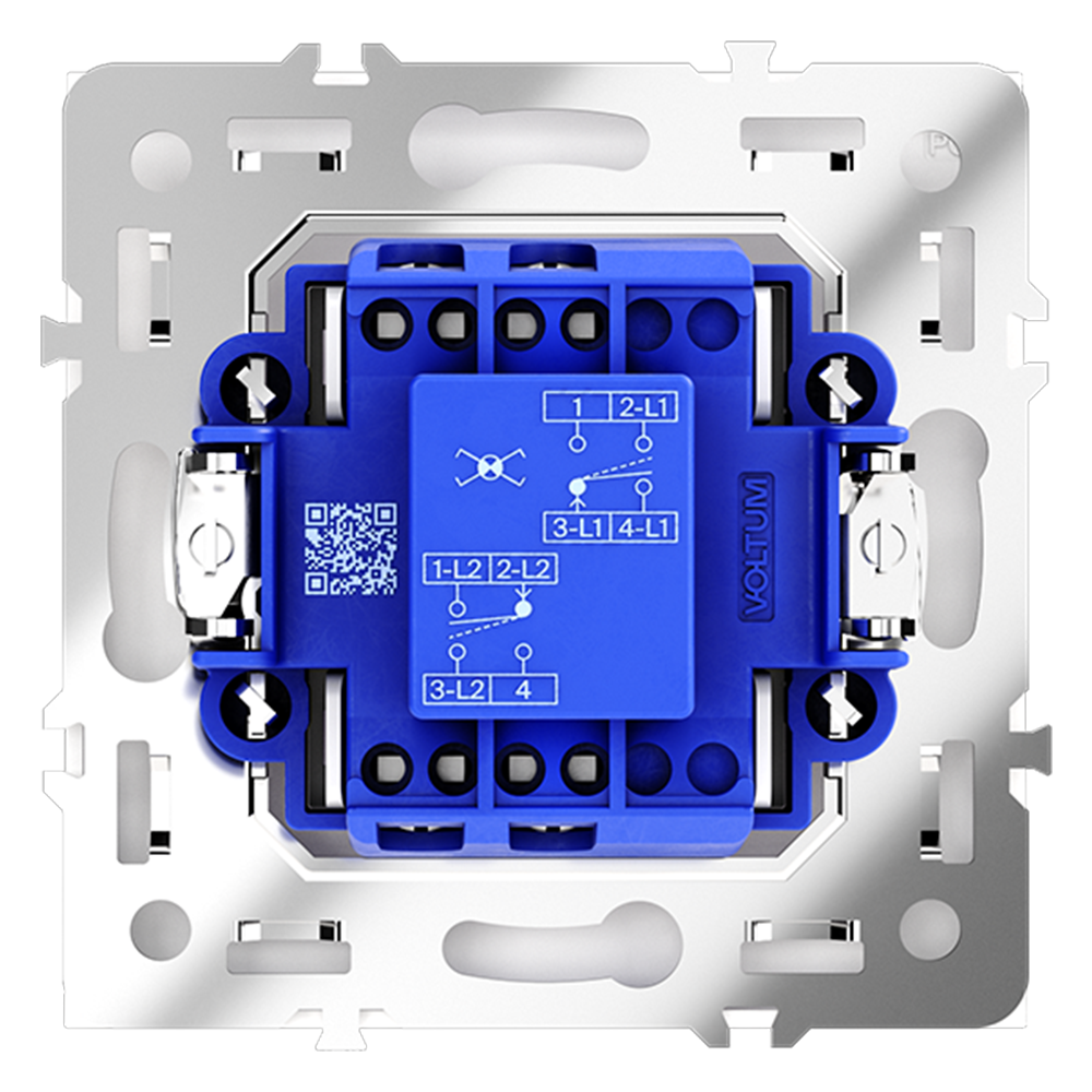 Выключатель одноклавишный встраиваемый перекрестный Voltum S70 Белый матовый VLS010502 — изображение 3
