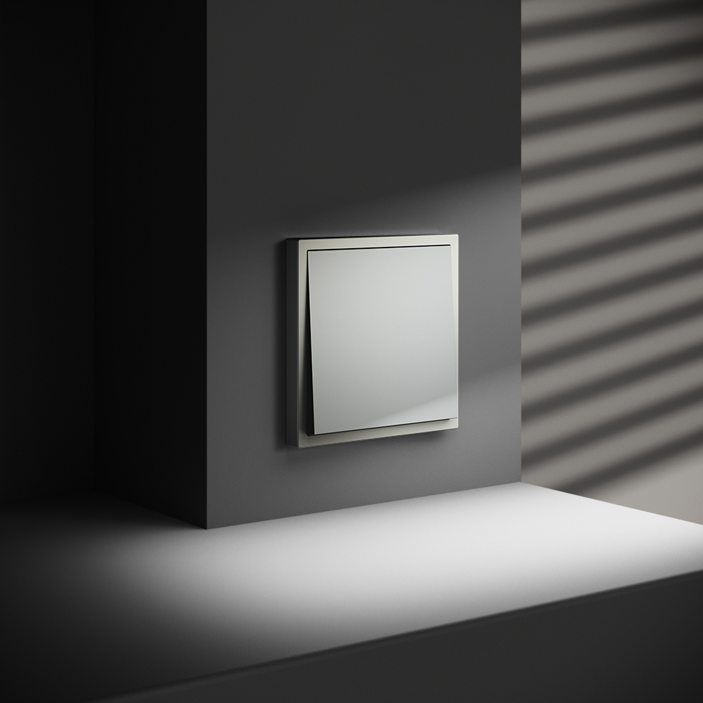 Выключатель одноклавишный встраиваемый перекрестный Voltum S70 Сталь VLS010505 — изображение 4