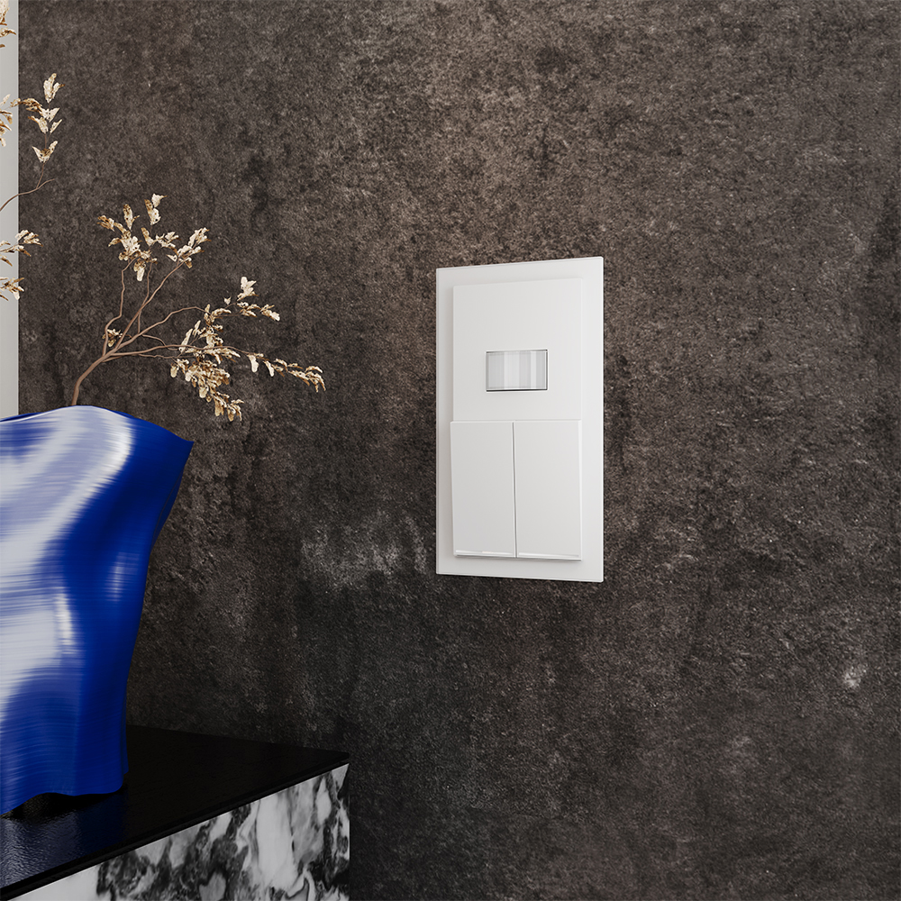 Выключатель двухклавишный встраиваемый Voltum S70 с подсветкой Белый матовый VLS020202 — изображение 5