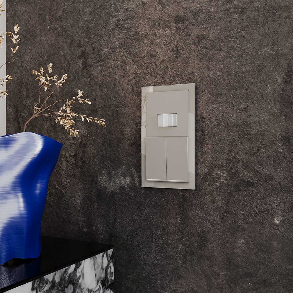 Выключатель двухклавишный встраиваемый Voltum S70 с подсветкой Кашемир VLS020203 — изображение 5