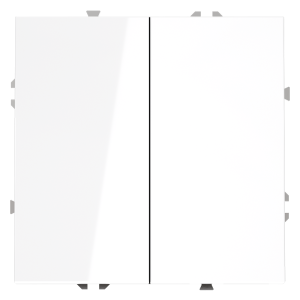 Выключатель двухклавишный встраиваемый проходной Voltum S70 Белый Глянцевый VLS020301