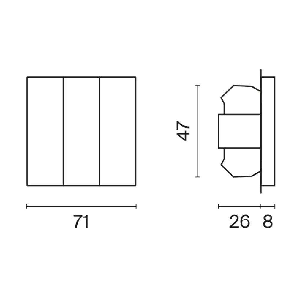 Выключатель трехклавишный встраиваемый Voltum S70 Шелк VLS030104 — изображение 6