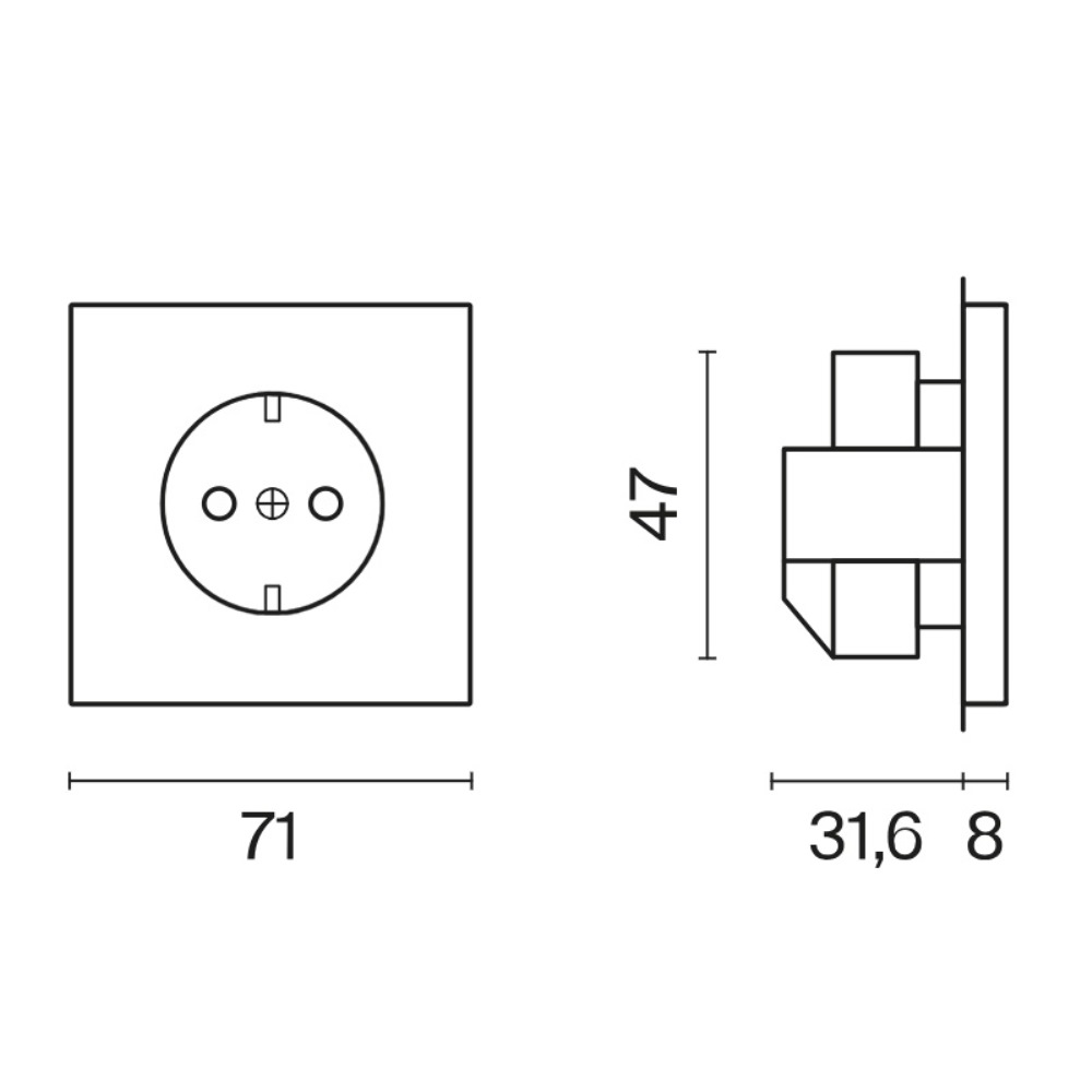 Розетка встраиваемая Voltum S70 с заземлением и шторками Белый матовый VLS040202 — изображение 6