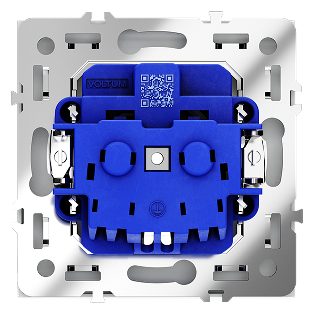 Розетка встраиваемая Voltum S70 с заземлением и шторками Белый матовый VLS040202 — изображение 3