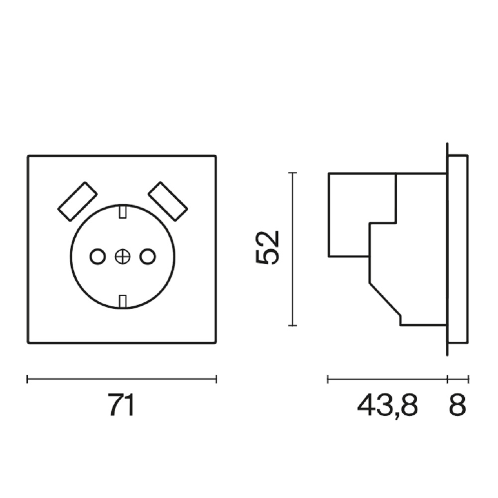 Розетка встраиваемая Voltum S70 с заземлением, шторками и USB A+A Сталь VLS040405 — изображение 6