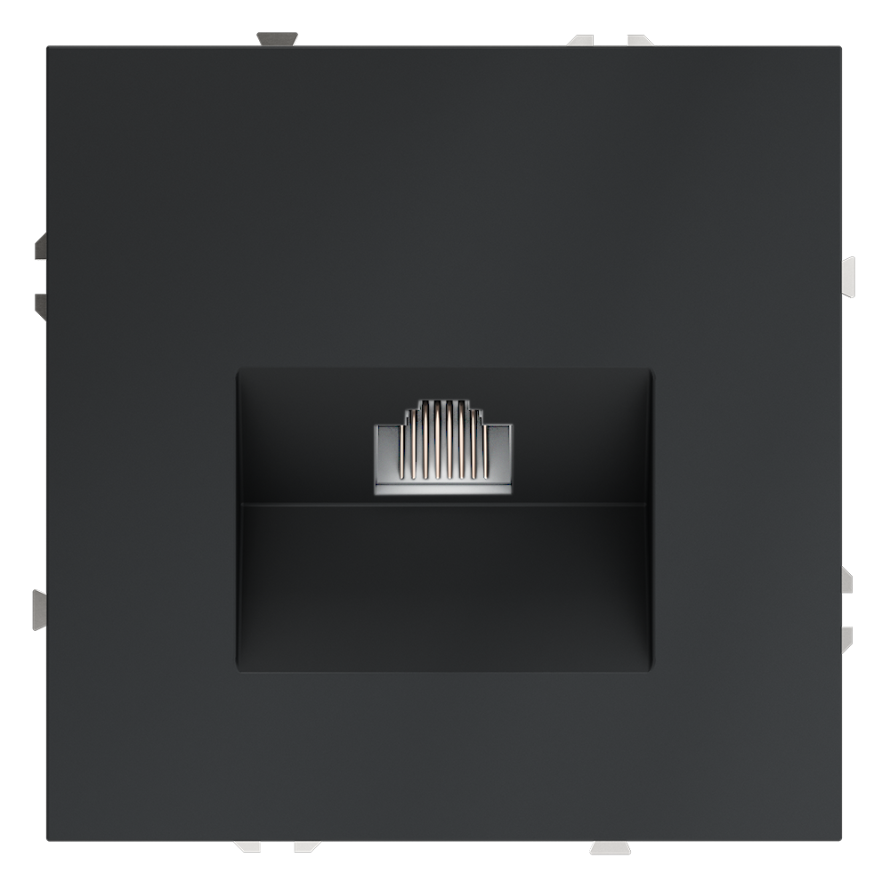 Розетка встраиваемая Ethernet Voltum S70 RJ45 cat.6 Графит VLS060107