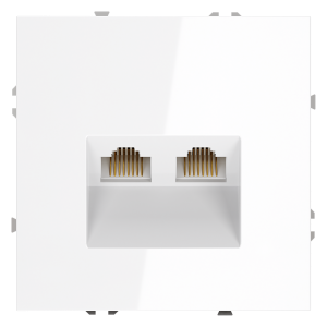 Розетка встраиваемая двойная Ethernet Voltum S70 RJ45+RJ45 Cat.6 Белый Глянцевый VLS060201