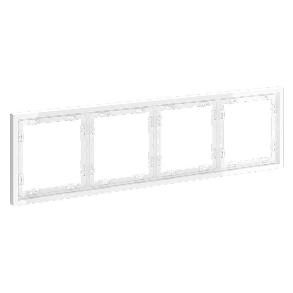 Рамка пластиковая Voltum S70 на 4 поста Белый Глянцевый VLS100401 — изображение 2