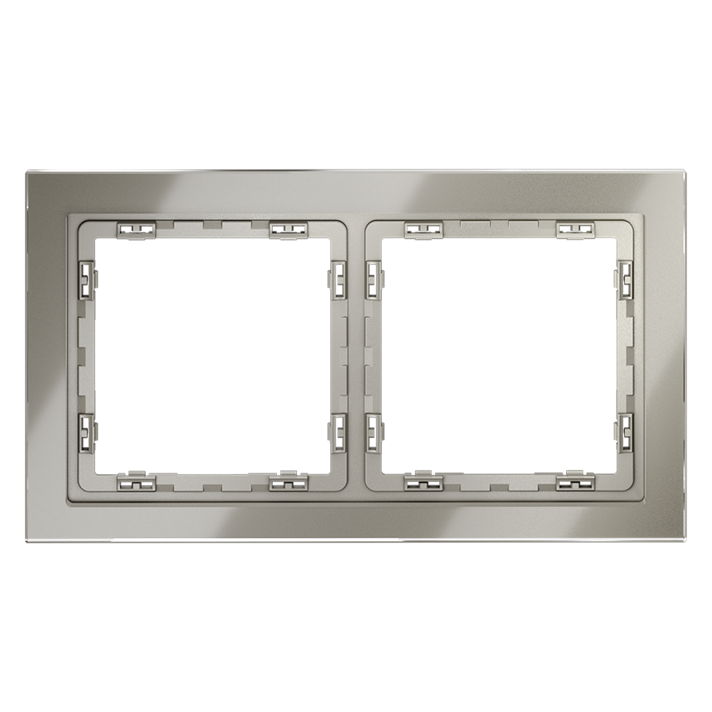 Рамка стеклянная Voltum S70 на 2 поста Шелк глянцевый VLS110204