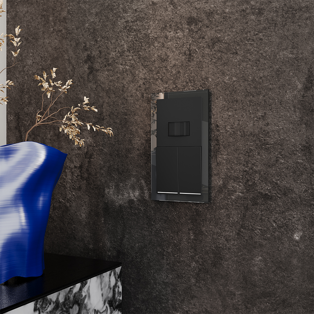 Рамка стеклянная Voltum S70 на 2 поста Черный глянцевый VLS110208 — изображение 3