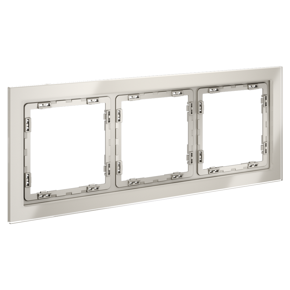 Рамка стеклянная Voltum S70 на 3 поста Кашемир глянцевый VLS110303 — изображение 2