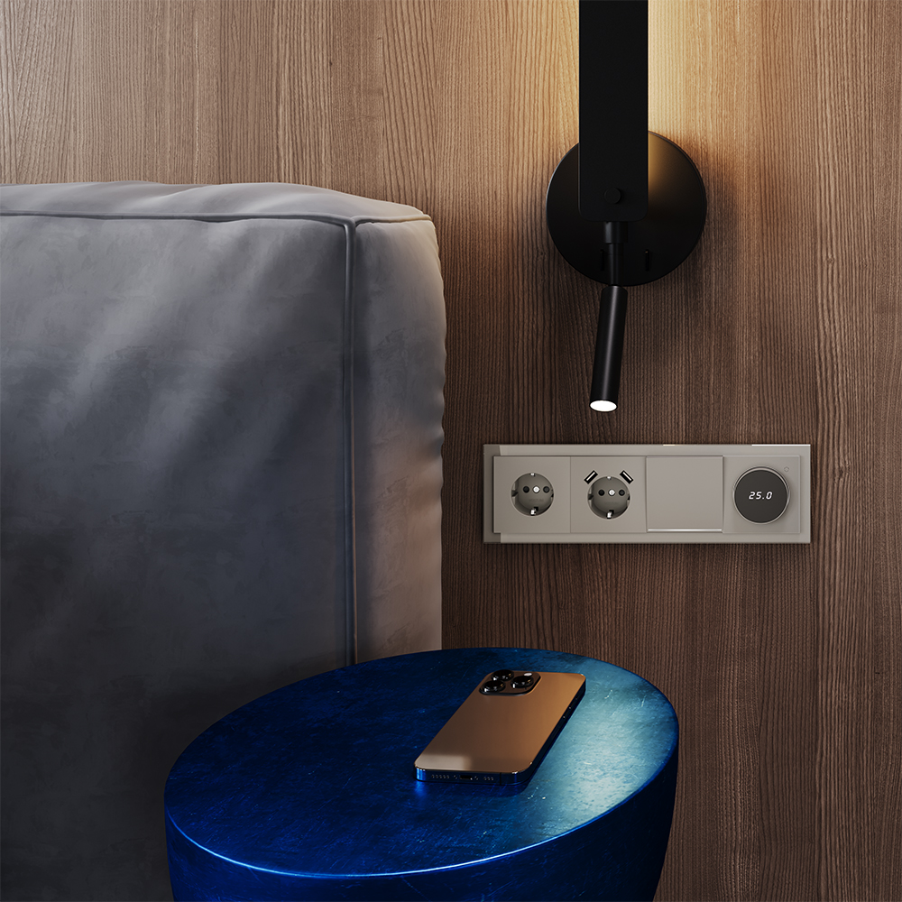 Рамка стеклянная Voltum S70 на 4 поста Кашемир глянцевый VLS110403 — изображение 3