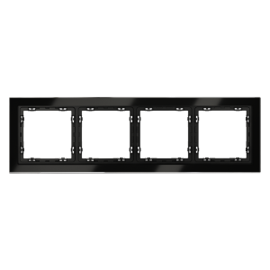 Рамка стеклянная Voltum S70 на 4 поста Черный глянцевый VLS110408