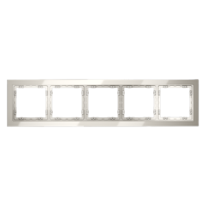 Рамка стеклянная Voltum S70 на 5 постов Кашемир глянцевый VLS110503