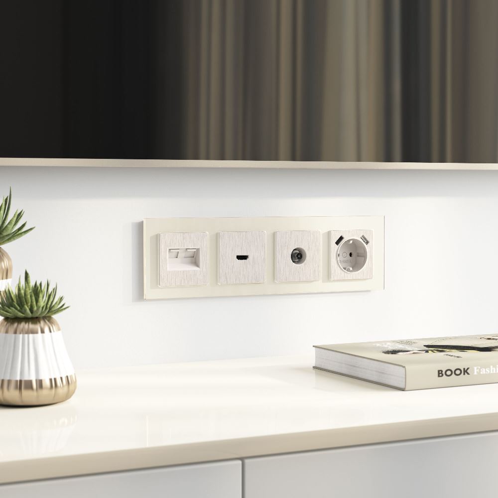 Накладка для двойной розетки Еthernet Werkel RJ-45 Перламутровый W1191113 — изображение 2