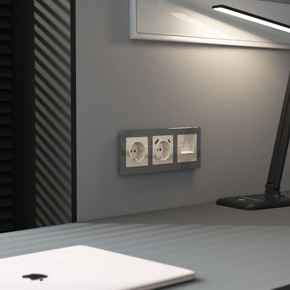 Накладка для двойной розетки Еthernet Werkel RJ-45 Айвори W1191143 — изображение 2