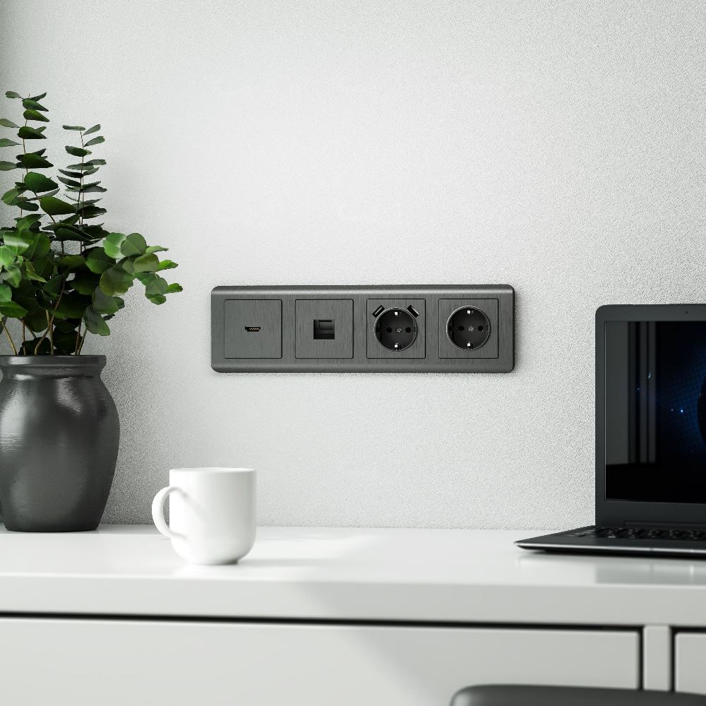 Накладка для телефонной розетки Werkel RJ-11 Графит рифленый W1192004 — изображение 2