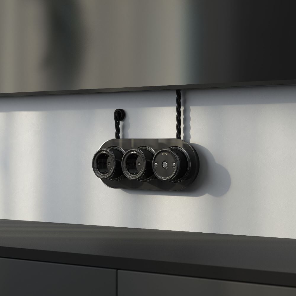 Втулка для вывода кабеля из стены Werkel Ретро 2 шт. Черный W6421108 — изображение 2