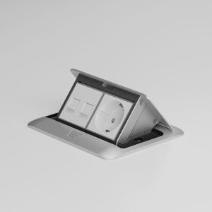 Выдвижной розеточный блок Werkel на 4 модуля Серебряный W8074065